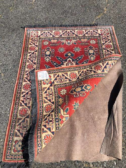 WOW !!! STUNNING PURE WOOL HAND KNOTTED KAZAK PERSIAN CARPET 1270 X 960mm