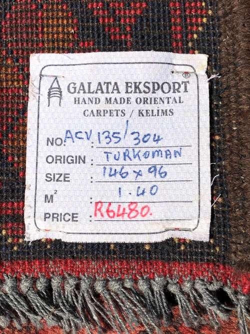 WOW !!! STUNNING PURE WOOL HAND KNOTTED CLASSIC VINTAGE TURKOMAN PERSIAN CARPET 1460 X 960mm