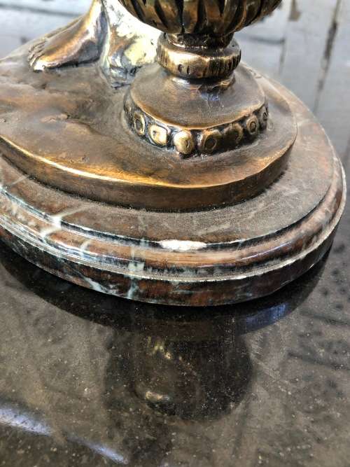 WOW !!! GORGEOUS SIGNED ART DECO SEMI-NUDE BRONZE ON A MARBLE BASE - STUNNING INVESTMENT PIECE