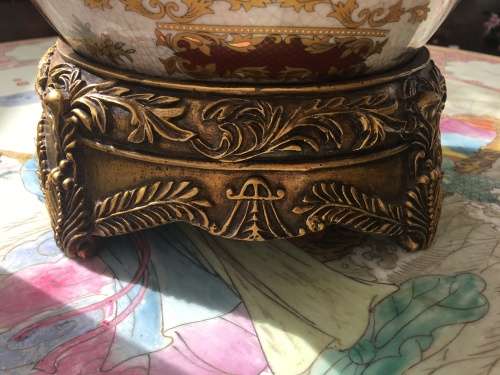 Vintage Chinese Bronzed Polymer Ormolu Mounted Cache Pot