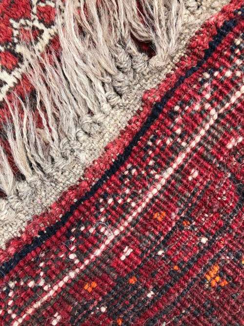 LOVELY VINTAGE HAND KNOTTED PURE WOOL BALUCHI PERSIAN CARPET 1860 X 1040mm
