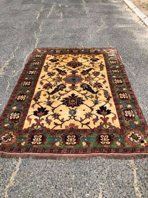 STUNNING LARGE VINTAGE HAND KNOTTED PURE WOOL PERSIAN CARPET 2120 X 1545mm