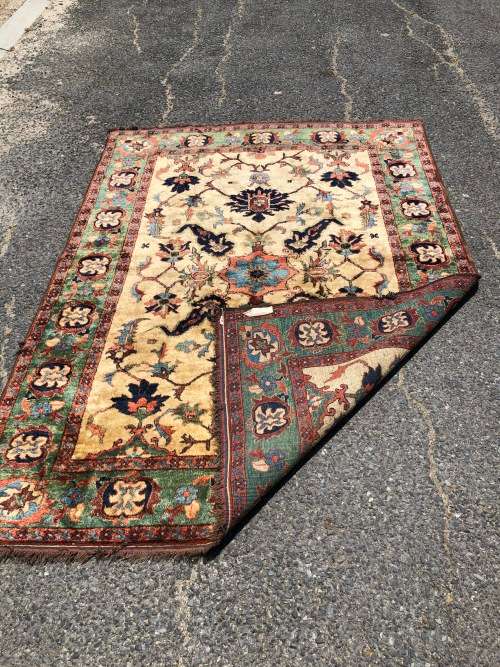 STUNNING LARGE VINTAGE HAND KNOTTED PURE WOOL PERSIAN CARPET 2120 X 1545mm