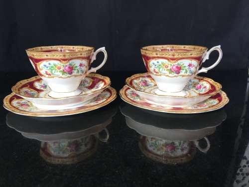 Delightful Lady Hamilton c1939-1945 Date Stamp Royal Albert Bone China England,Tea Trios