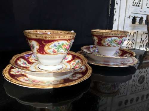 Delightful Lady Hamilton c1939-1945 Date Stamp Royal Albert Bone China England,Tea Trios