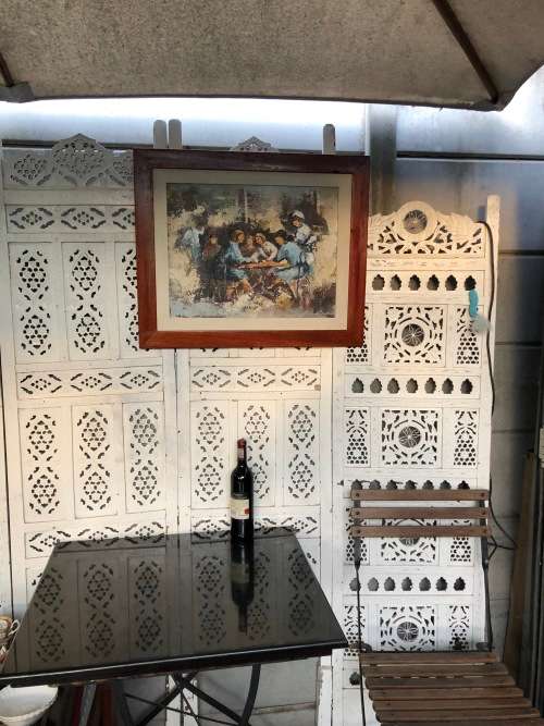 INVESTMENT ART !! EDMUND BARTON (SA 20th CENTURY) FRAMED OIL ON BOARD - CAFE SCENE