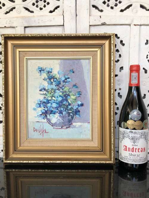 JAN DEETLEFS (SA 20th CENTURY) BEAUTIFUL OIL ON BOARD STILL LIFE PAINTING WITH COA