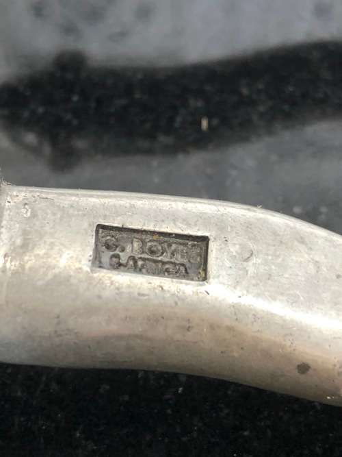 WOW !!! VINTAGE CARROL BOYES PEWTER SALAD SERVERS - WAVE PATTERN