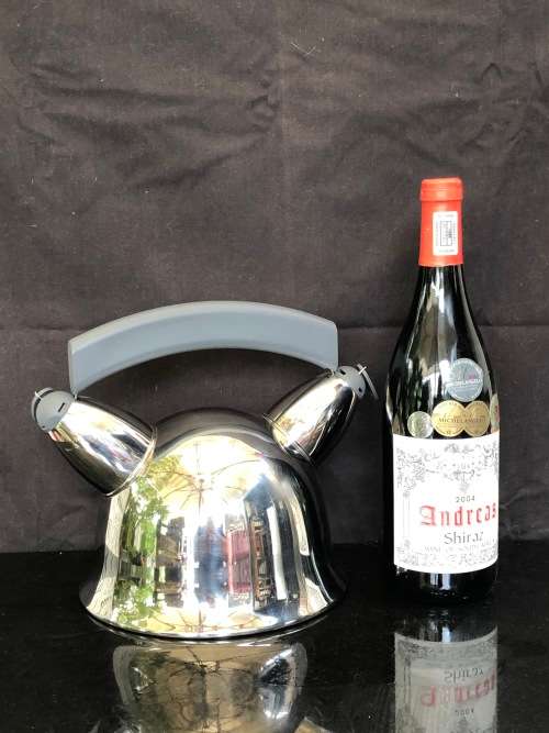 WOW !!! ALESSI ITALY MAMA 'O TEA KETTLE ANDRE BRANZI STAINLESS STEEL TEA POT MEMPHIS ERA
