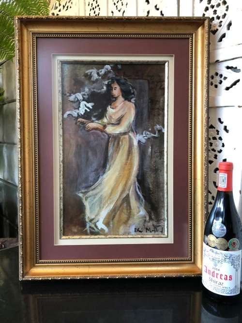 INVESTMENT ART !!! ESTE MOSTERT (1959- ) STUNNING FRAMED PASTEL ON PAPER - PEACEFUL MOMENTS 1