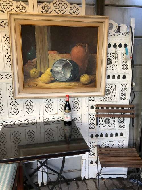INVESTMENT ART !!!! CARLO SDOYA (1914 - 1996 SA) BEAUTIFUL LARGE FRAMED STILL LIFE OIL ON BOARD