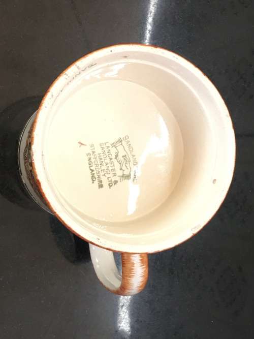 Victorian Scene "The Olden Days" Lancaster & Sandland  Beer Jug Yeoman EPNS  protect band