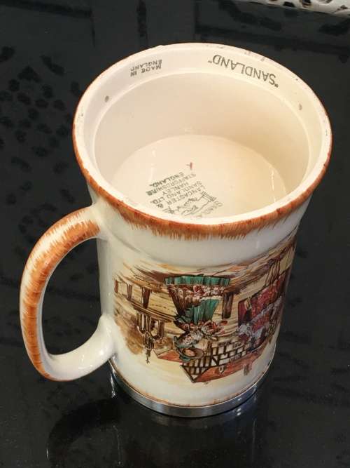 Victorian Scene "The Olden Days" Lancaster & Sandland  Beer Jug Yeoman EPNS  protect band