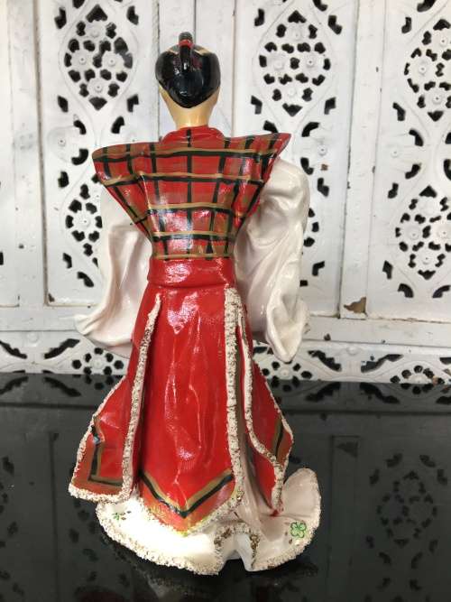 Beautiul Mid 1900s Porcelain Japanese Samurai 26.5 cm Tall Figurine By Kathi Urback.