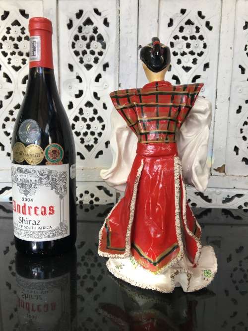 Beautiul Mid 1900s Porcelain Japanese Samurai 26.5 cm Tall Figurine By Kathi Urback.