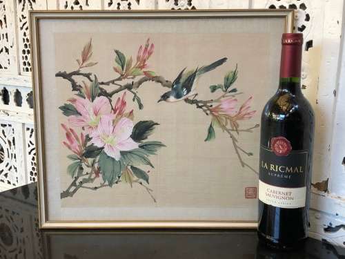 BEAUTIFUL - CHINESE WATERCOLOR PAINTING ON SILK - STUNNING DECOR ITEM