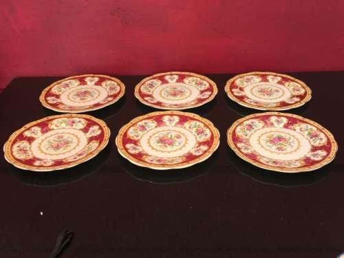 Delightful Lady Hamilton c1939-1945 Date Stamp Royal Albert Bone China England Side Plate x 6