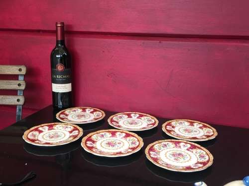 Delightful Lady Hamilton c1939-1945 Date Stamp Royal Albert Bone China England Side Plate x 6
