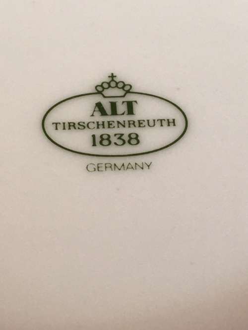 Rare Old Alt Tirschenreuth China 1838 Germany 4 footed Demitasse Coffee Cup and Saucer,