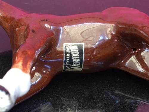 A Lovely Set of 3 Vintage Vermont Styled Sticker marked Porcelain Horse Figurines. No Damage