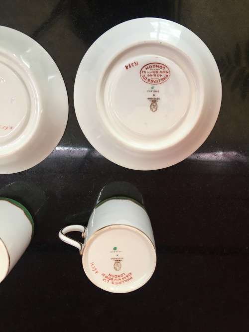 Antique Wedgwood England Phillips's Ltd 43 & 44 New Bond St London  c.1908-29 Demitasse Set x4