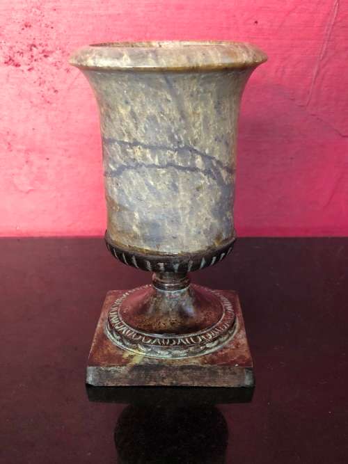 WOW !! GORGEOUS MARBLE URN ON A BRONZE BASE - EXCELLENT CONDITION