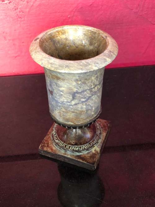WOW !! GORGEOUS MARBLE URN ON A BRONZE BASE - EXCELLENT CONDITION