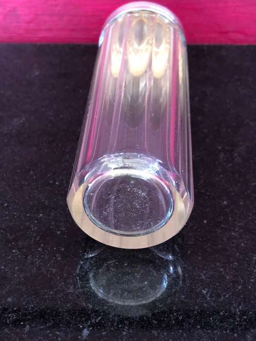 ANTIQUE HALLMARKED STERLING SILVER TOPPED CRYSTAL SCENT BOTTLE - W. GRIFFITHS BIRMINGHAM  - c1916