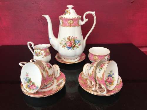 13 Piece Delightful Vintage "Lady Carlyle"  Royal Albert Bone China England