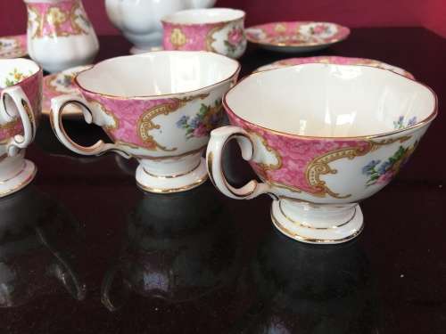 13 Piece Delightful Vintage "Lady Carlyle"  Royal Albert Bone China England