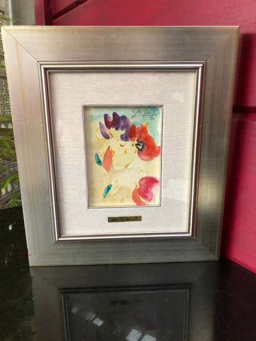 STUNNING FRAMED OIL ON CANVAS IN AN EYE CATCHING FRAME - SIGNED AND LABELED FRONT AND REAR
