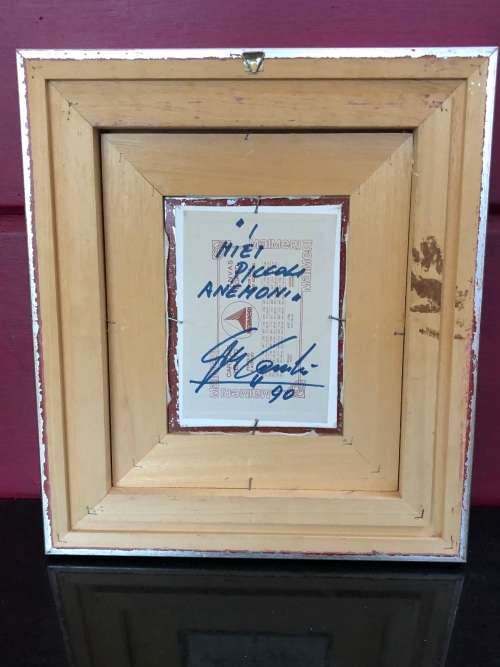 STUNNING FRAMED OIL ON CANVAS IN AN EYE CATCHING FRAME - SIGNED AND LABELED FRONT AND REAR