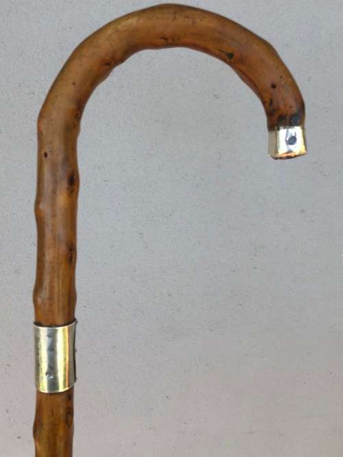 AMAZING ANTIQUE ROSEWOOD WALKING STICK WITH HALLMARKED SILVER COLLAR - J.HOWELL & CO 1910 - 1925