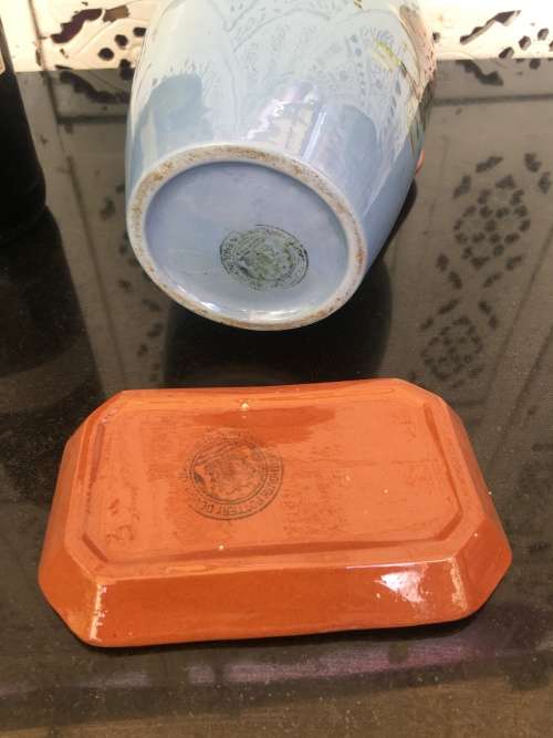 Vintage Devon England Dartmouth Pottery Jug & Sweet Dish Seagull Design