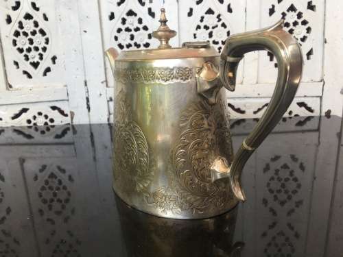 Stunning Vintage Silverplated on Brass Tea Pot by Hamilton Laidlaw & Co Glasgow - Beautiful Details