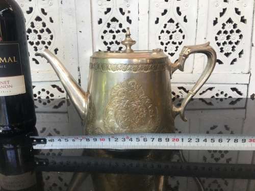 Stunning Vintage Silverplated on Brass Tea Pot by Hamilton Laidlaw & Co Glasgow - Beautiful Details