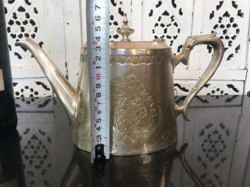 Stunning Vintage Silverplated on Brass Tea Pot by Hamilton Laidlaw & Co Glasgow - Beautiful Details