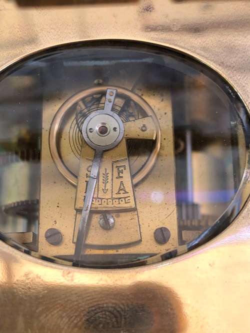 DUVEDREY & BLOQUEL BRASS FRENCH ALARM CARRIAGE CLOCK IN THE ORIGINAL CASE WITH KEY WORKING 100%