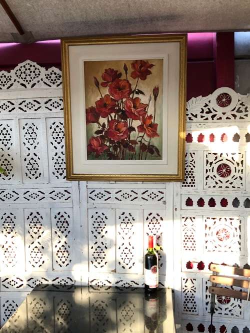 INVESTMENT ART !!! JOHN ROSS ROBERTS (SA - 20thC) STUNNING FRAMED STILL LIFE OF FLOWERS OIL PAINTING