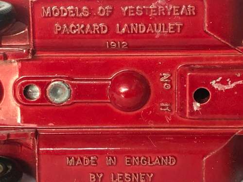 WOW !!! VINTAGE LESNEY MODELS OF YESTERYEAR 1912 PACKARD LANDAULET No 11 - METAL