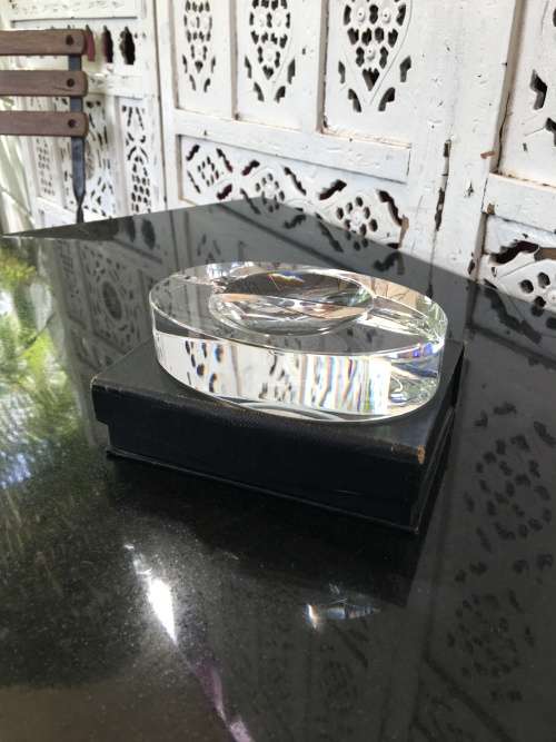 Collctible Vintage Gift Boxed Cut Glass Ashtray\Paperweight