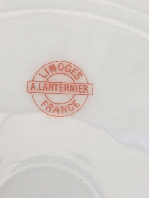 Antique A.Lanternier c1891-1914 `LIMOGES` France Marked Floral & Gold Gilt Hand Painted 22 cm Plates