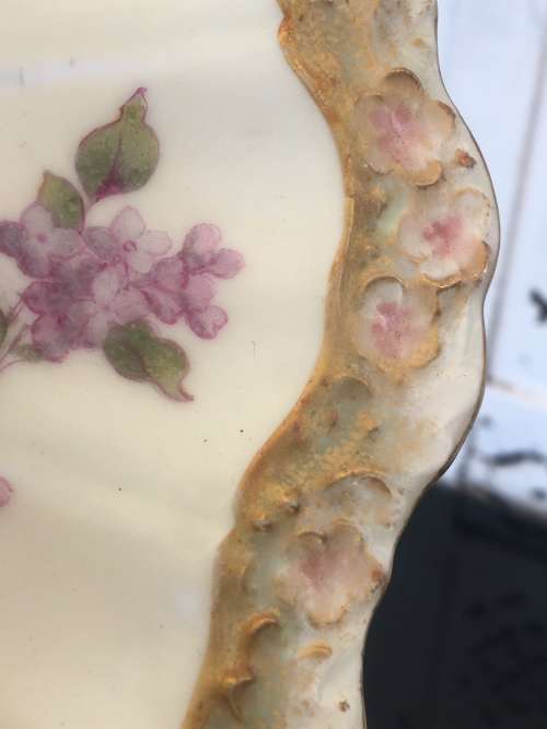 Antique A.Lanternier c1891-1914 `LIMOGES` France Marked Floral & Gold Gilt Hand Painted 22 cm Plates