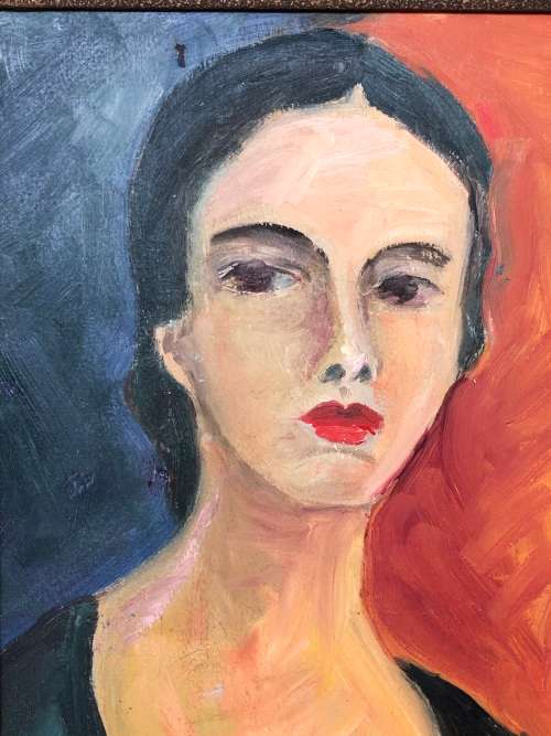 AMAZING HEAVILY FRAMED OIL ON BOARD PORTRAIT - SIGNED LANG