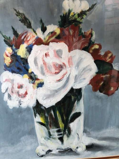 GORGEOUS FRAMED OIL PAINTING STILL LIFE OF FLOWERS SIGNED JOUBERT - STUNNING FRAME