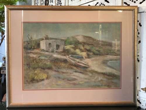 AMAZING FRAMED PASTEL PAINTING BY SA ARTIST SHEILA BENNETT