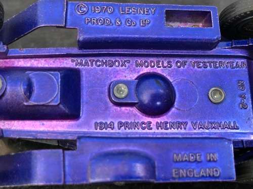 WOW !!! VINTAGE 1970's LESNEY MODELS OF YESTERYEAR 1914 PRINCE HENRY VAUXHALL - No Y-2 - METAL