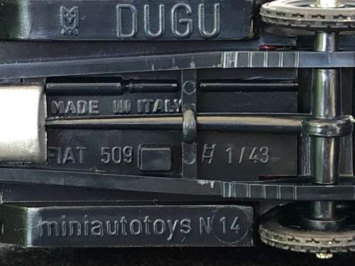 WOW !!! VINTAGE DIECAST DUGU MODEL CAR - 1924 FIAT 509 - OPEN TOP - METAL BODY - PLASTIC TRIM