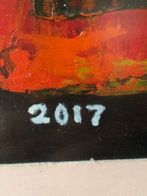 ABSOLUTELY STUNNING FRAMED HEAVY PALETTE OIL ON BOARD BY LEIGH THOMPSON - TITLED ON THE REAR