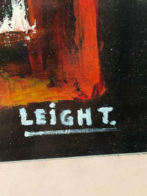 ABSOLUTELY STUNNING FRAMED HEAVY PALETTE OIL ON BOARD BY LEIGH THOMPSON - TITLED ON THE REAR
